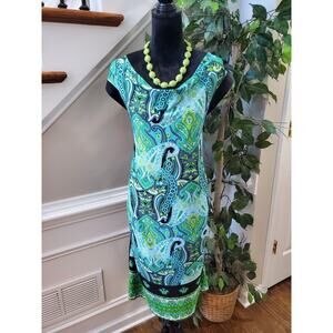 Hypnotik Multicolor Paisley Polyester Round Neck Sleeveless Knee Length Dress 3X